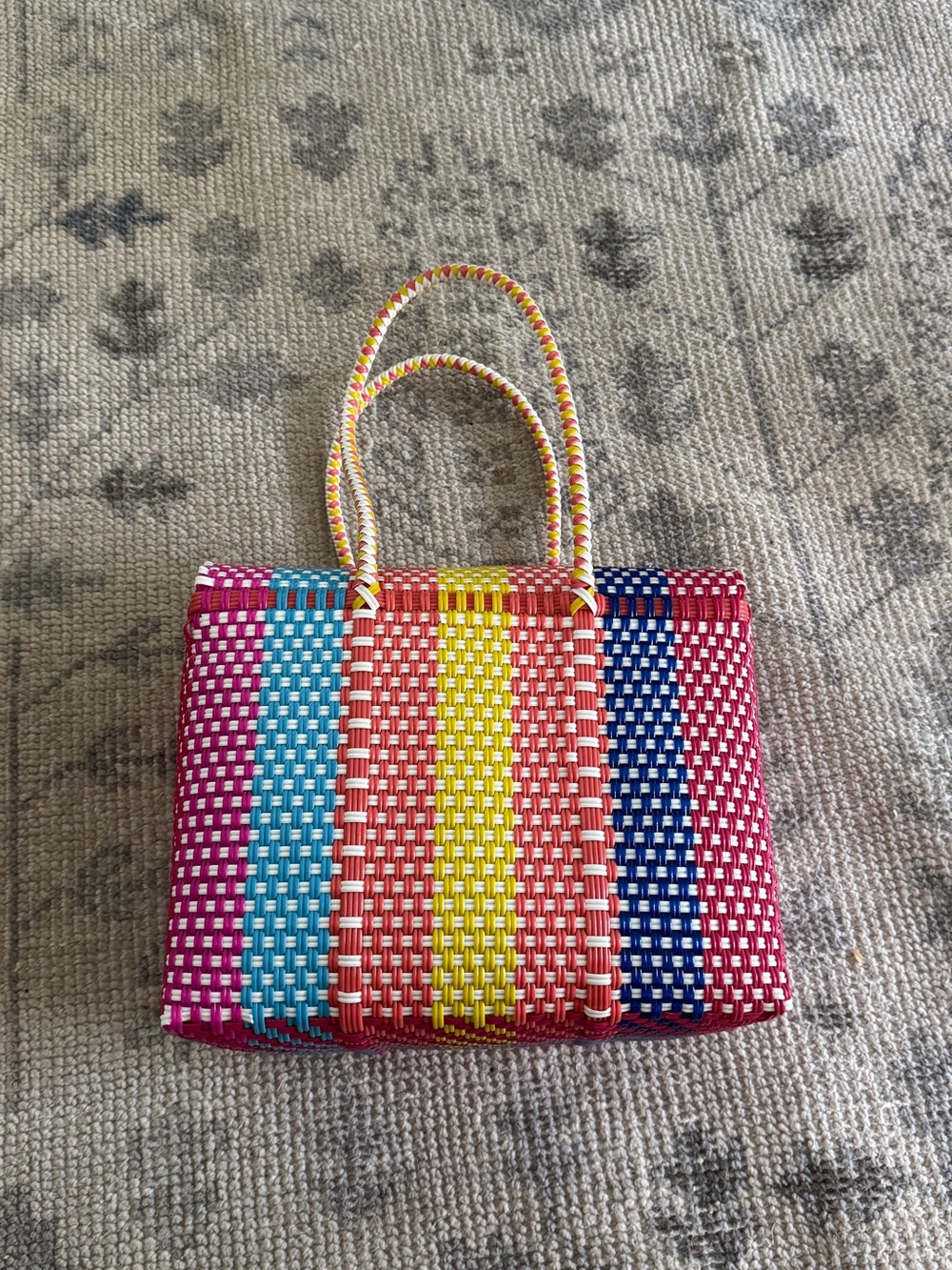 Handwoven Multicolor Stripe Tote Bag - Women Bags